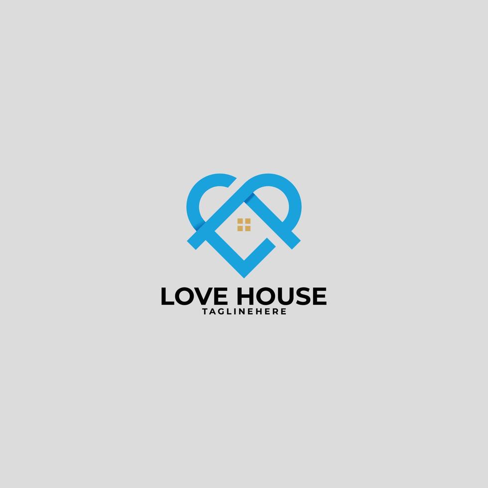 vetor de ícone de logotipo de casa de amor isolado