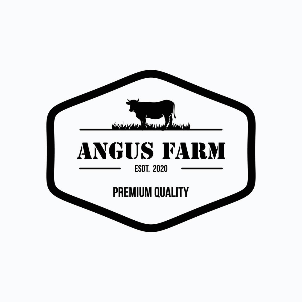 vetor de ícone do logotipo da fazenda angus isolado