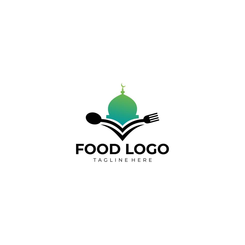 vetor de ícone de logotipo de comida islâmica isolado