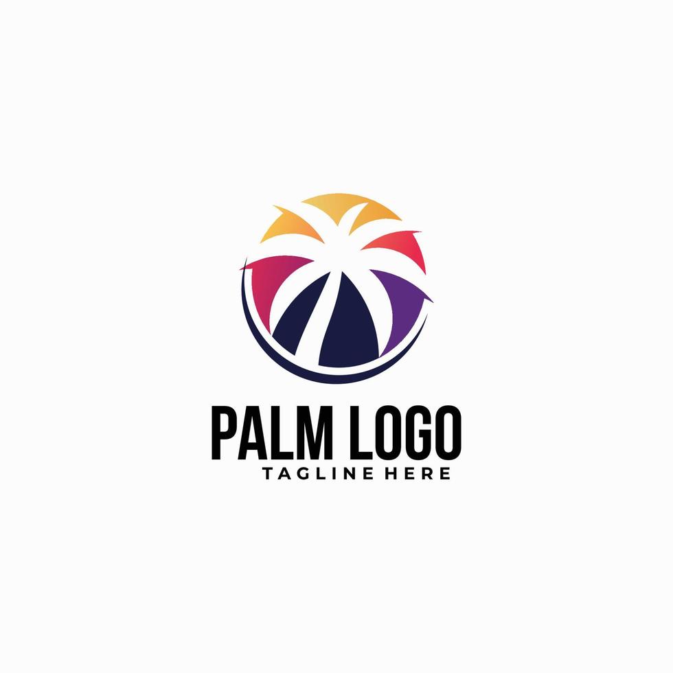 vetor de ícone de logotipo de palmeira isolado