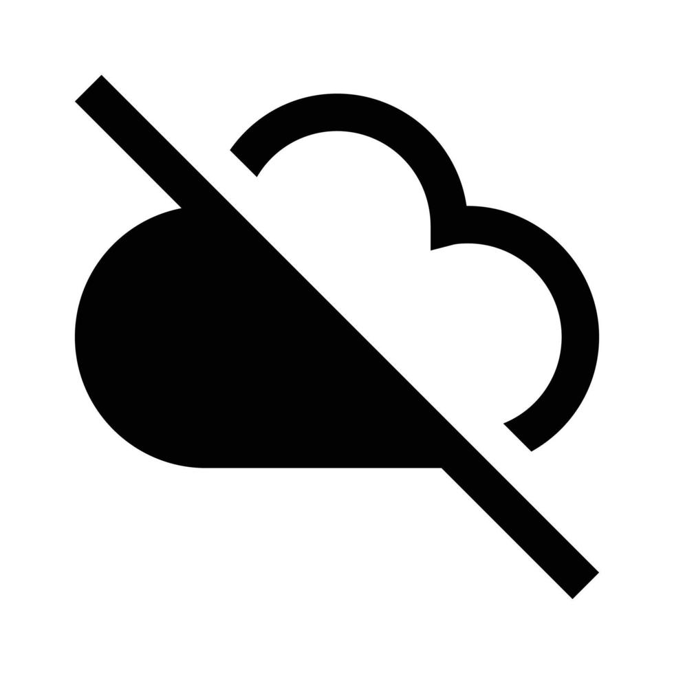 silhueta de ícone de nuvem offline vetor