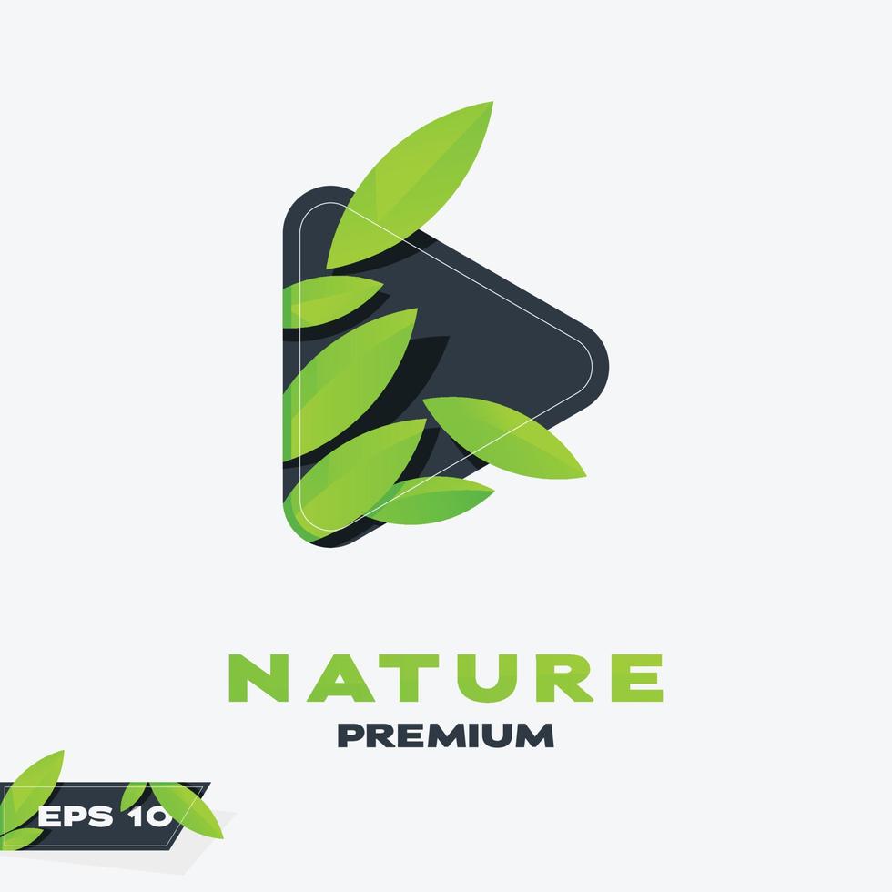 jogar a natureza deixa o logotipo vetor