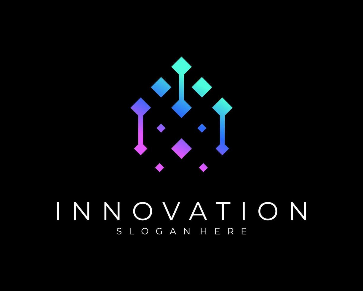 tecnologia digital crescimento desenvolvimento inovação futurista moderno ícone abstrato design de logotipo de vetor