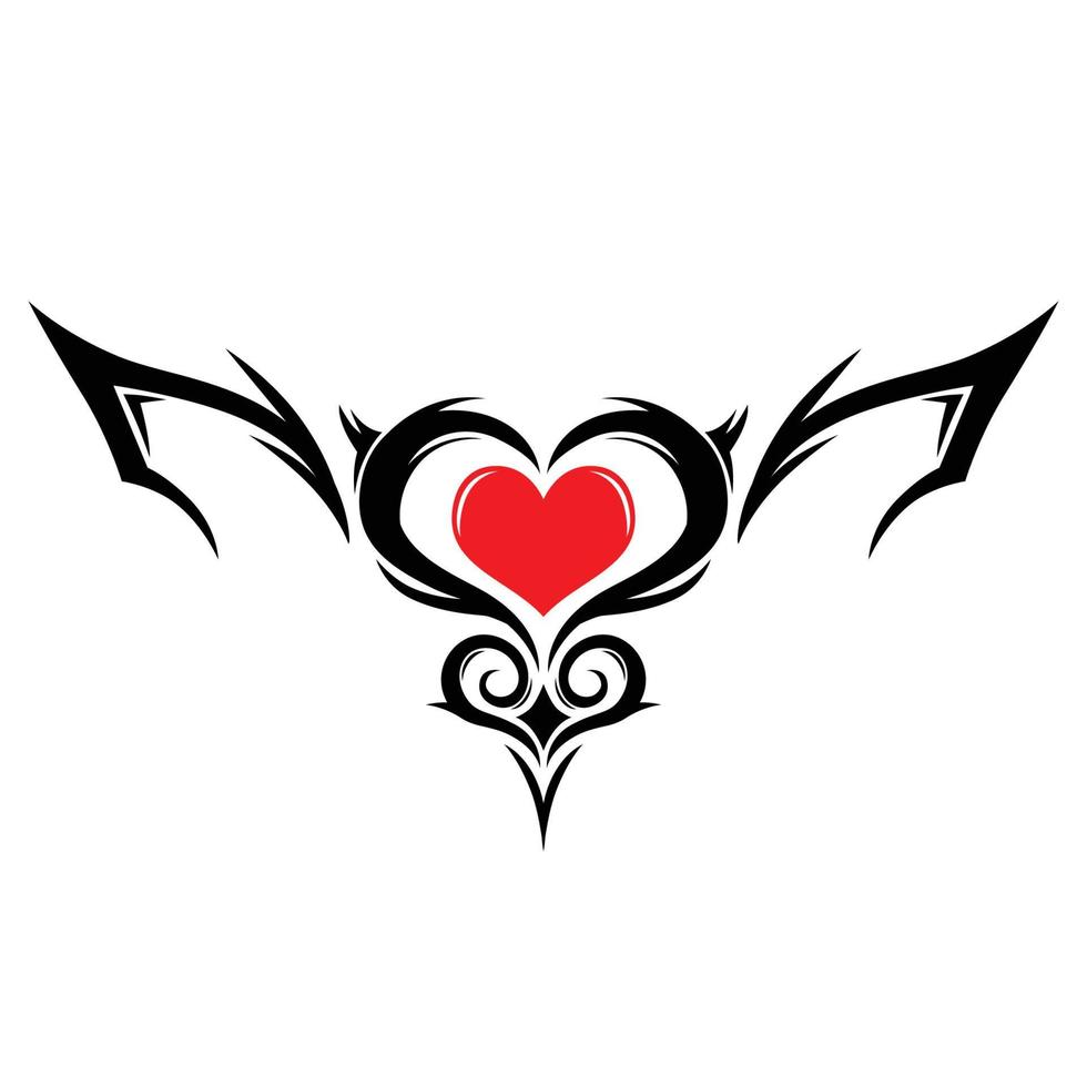 vetor de tatuagem de útero tribal com coração