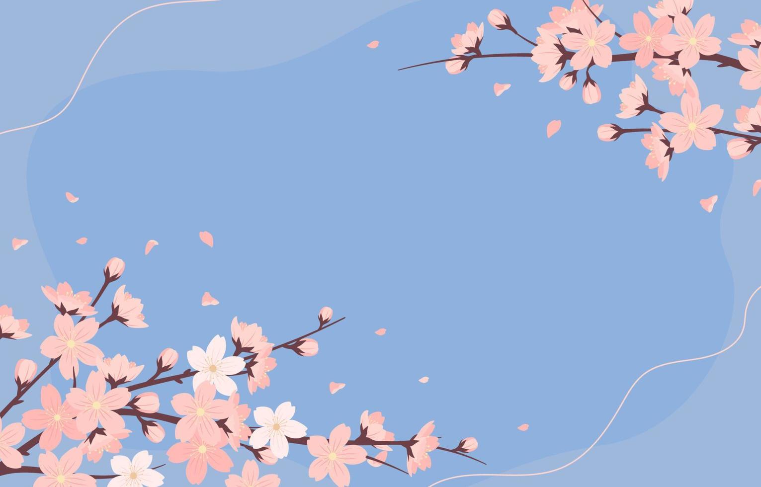 lindo fundo de flor de cerejeira vetor