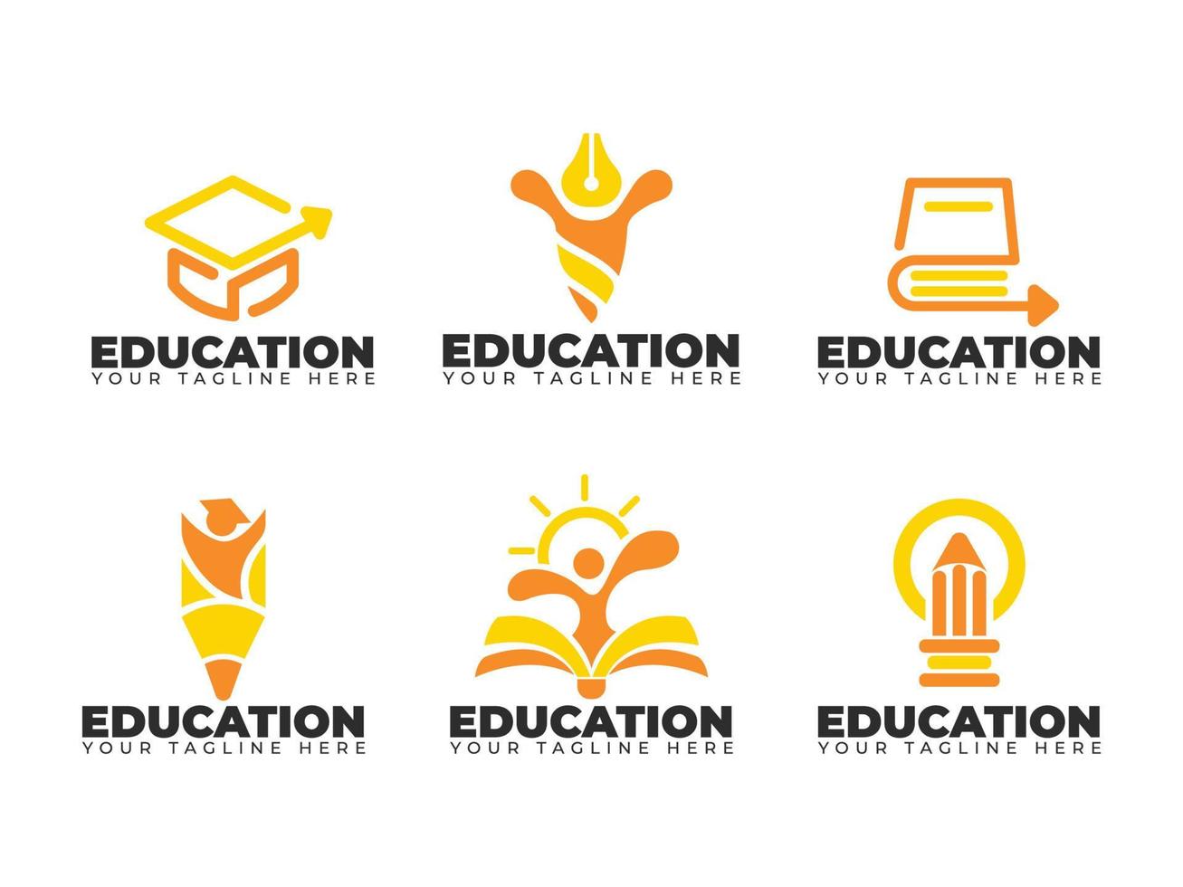 logotipo educação com cor laranja vetor