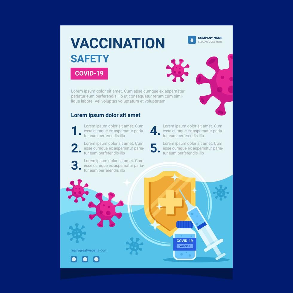 cartaz de informações sobre a vacina covid 19 vetor