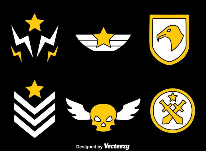 Emblema militar no vetor preto