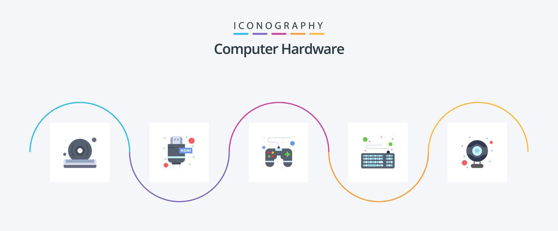 pacote de ícones plana 5 de hardware de computador, incluindo . hardware. controle. computador. hardware vetor