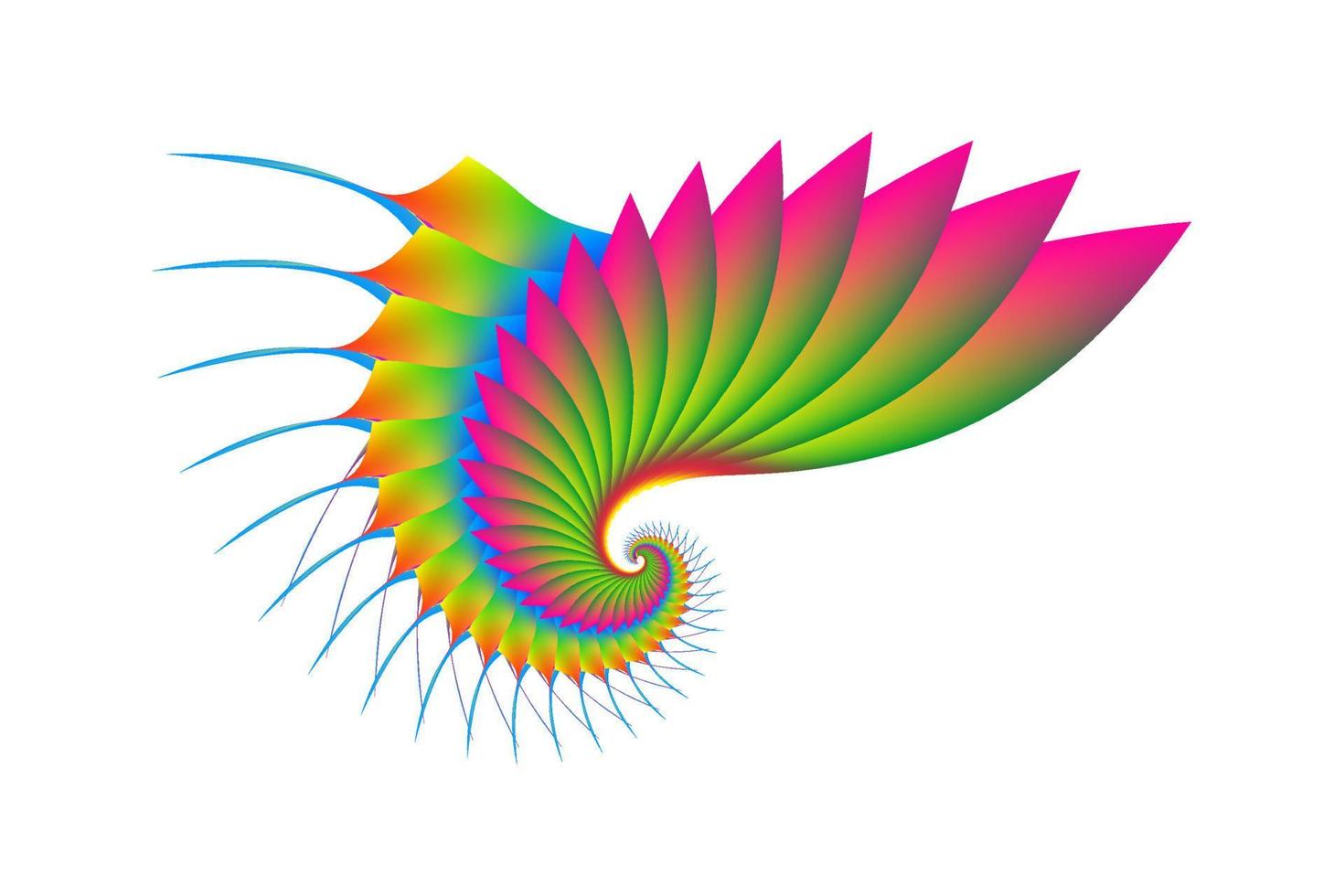ilustração de asas com gradações coloridas com um conceito abstrato vetor