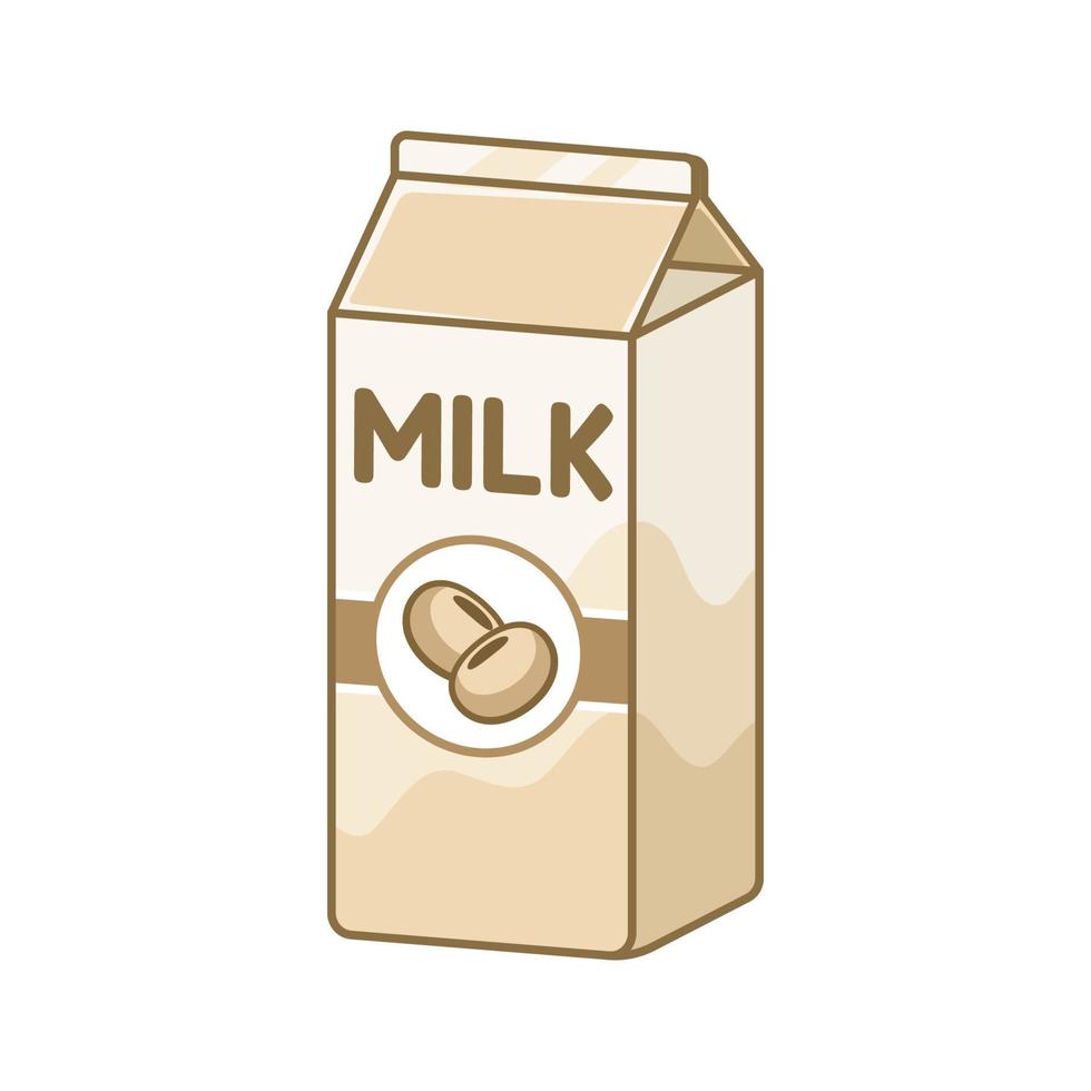 elemento de clipart de caixa de leite de soja alto. design de ilustração vetorial plana simples bonito. impressão de bebida láctea com sabor de soja, sinal, símbolo. vetor
