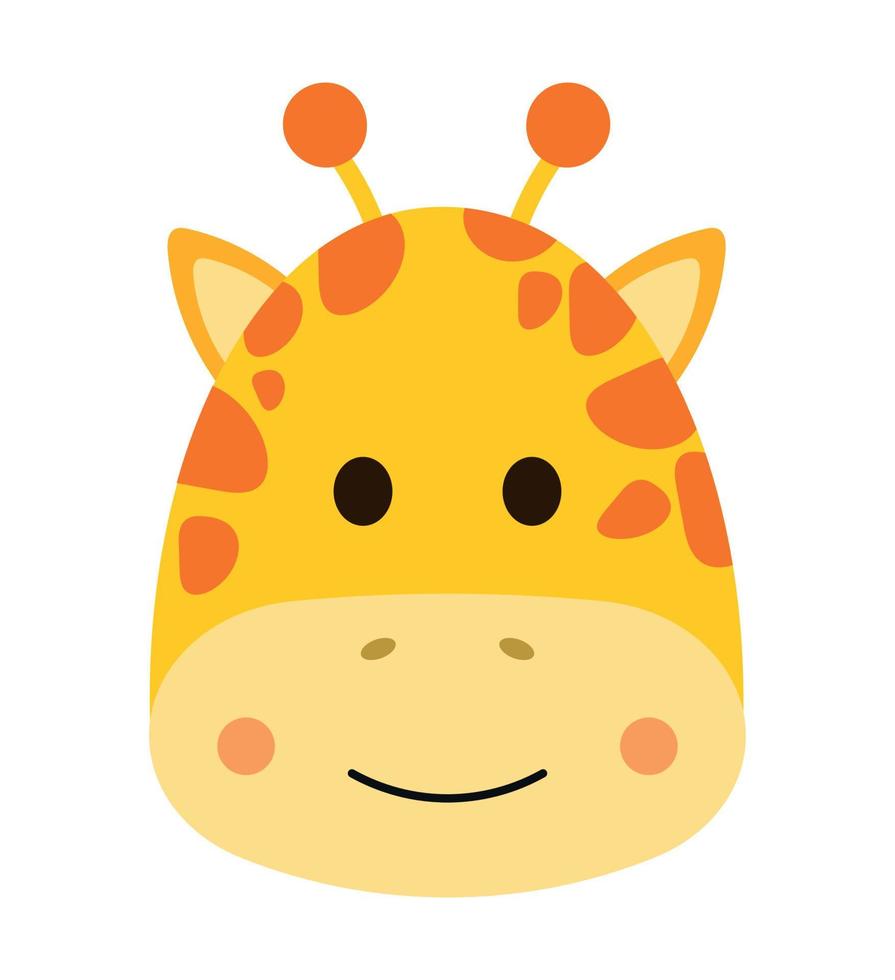 personagem de animal selvagem de cara de girafa fofa em ilustração vetorial de desenho animado vetor