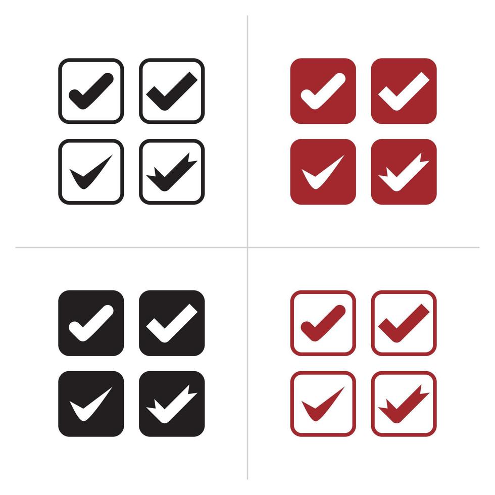 ícone de marca de seleção vector design plano simples.