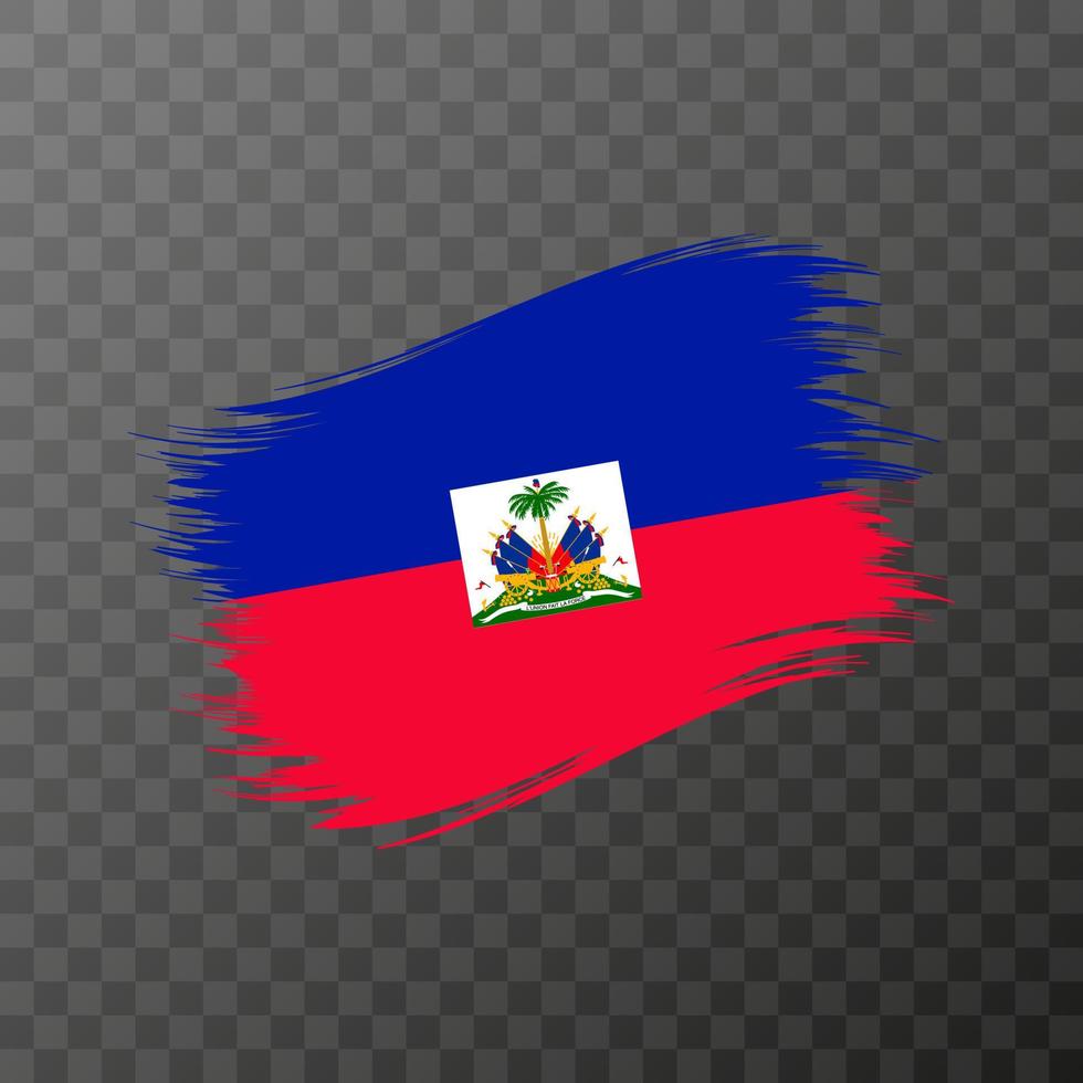 bandeira nacional do Haiti. pincelada de grunge. ilustração vetorial em fundo transparente. vetor