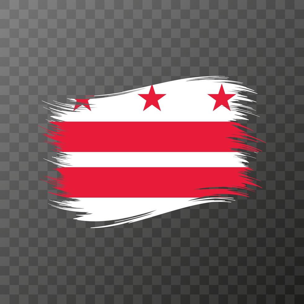 distrito da bandeira do estado de columbia em estilo de pincel em fundo transparente. ilustração vetorial. vetor