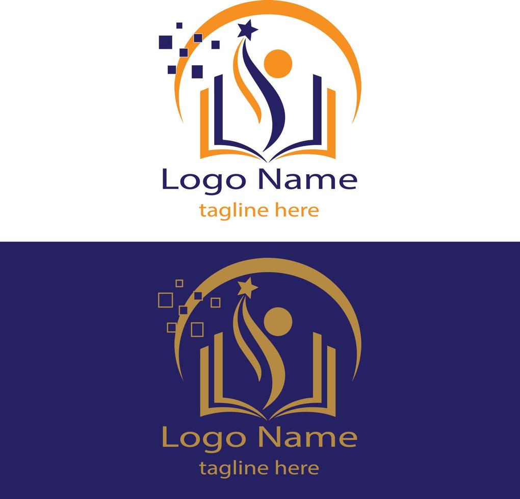 educação, aprendizagem, estudo, design de vetor de logotipo de livro