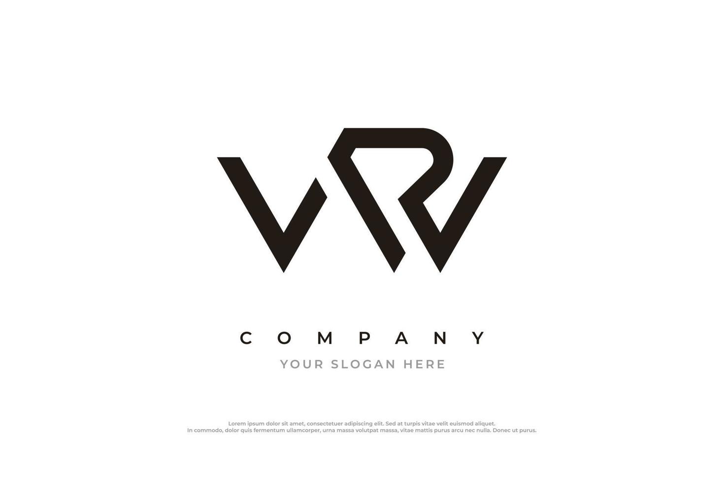 letra inicial logotipo rw ou modelo de vetor de design de logotipo wr