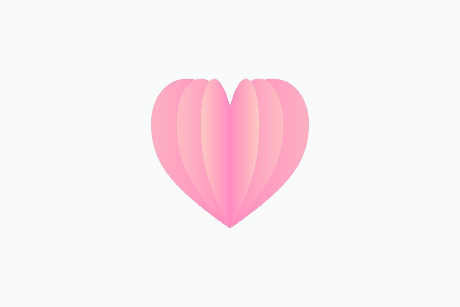 coração rosa em fundo abstrato de papel branco com design de céu e linha para festival de dia dos namorados, dia das mães, coração de pôster, banners, cartão-presente. ilustração vetorial. estilo de arte de papel. vetor