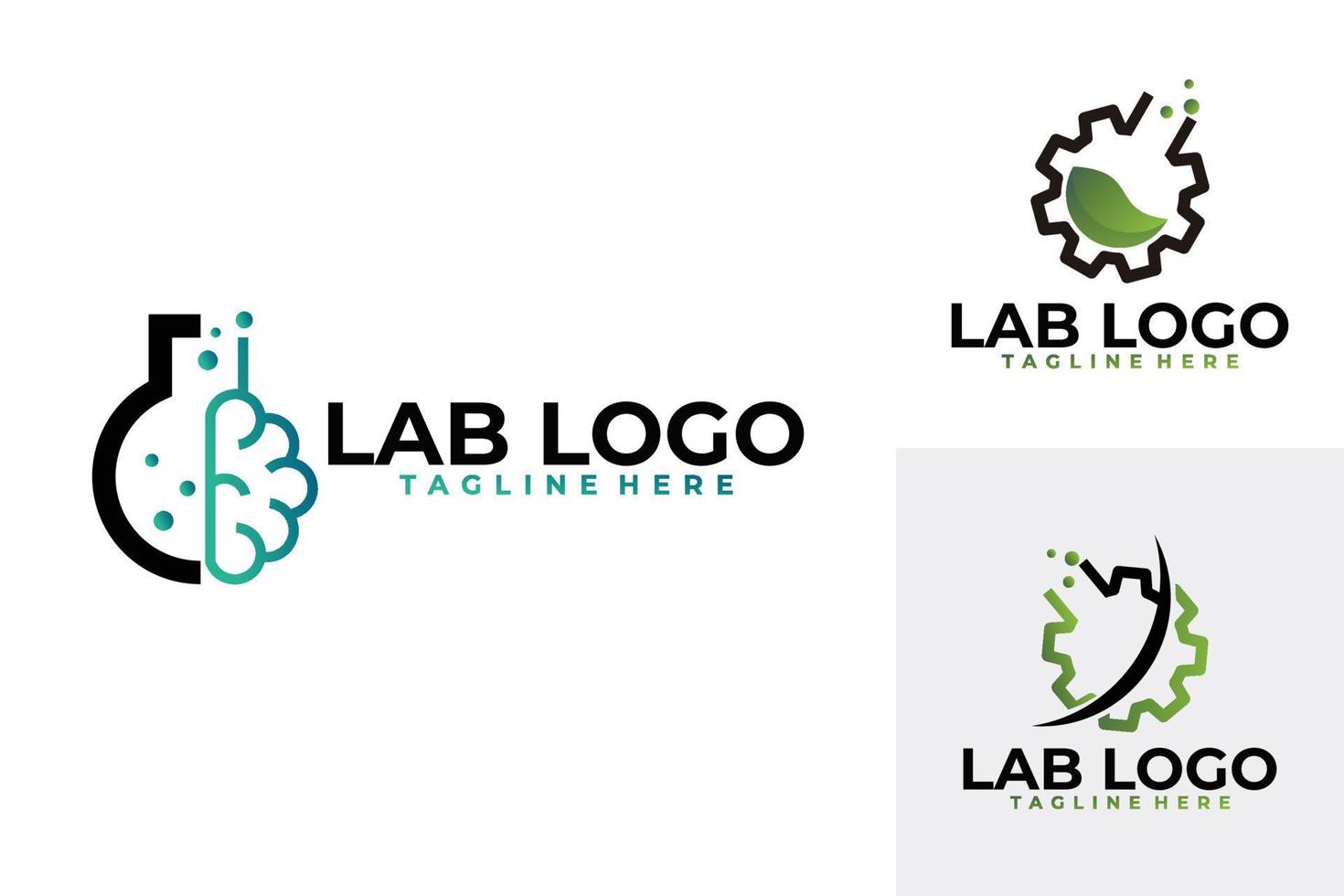 vetor de ícone de conjunto de logotipo de laboratório