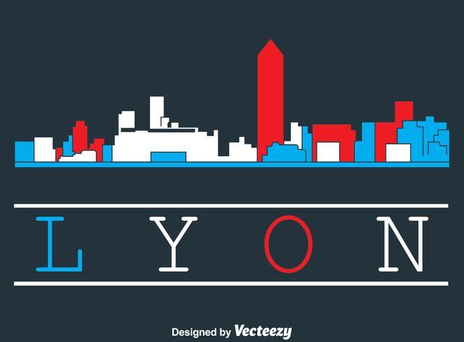 lyon skyline vector