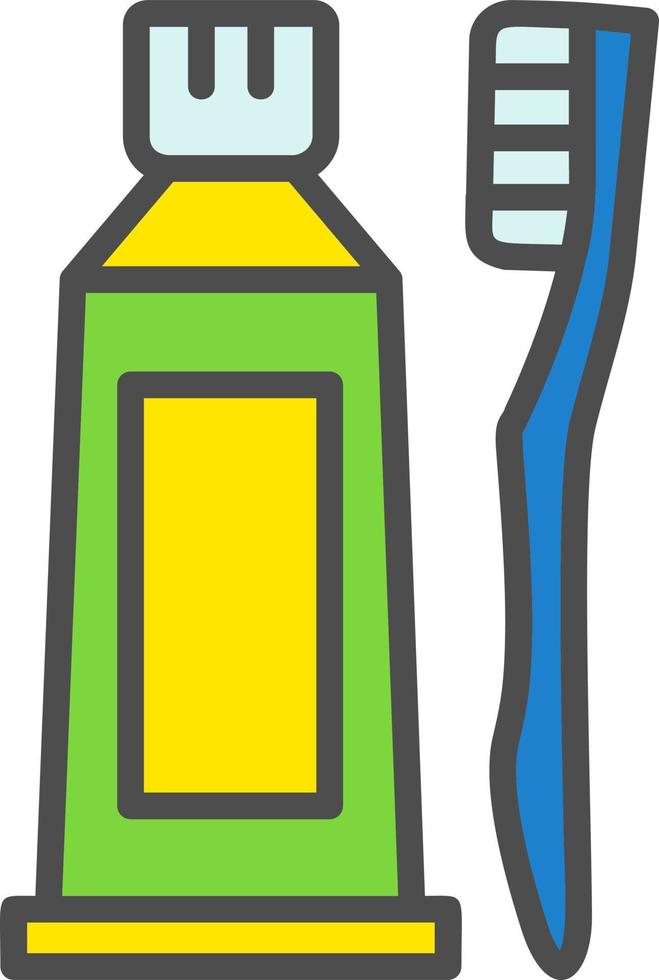 ícone de vetor de pasta de dente de escova de dentes