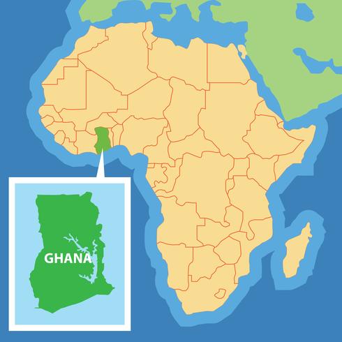 Mapa de Gana vetor