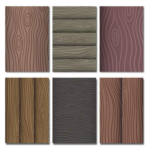 Coleção de padrões de vetores de madeira