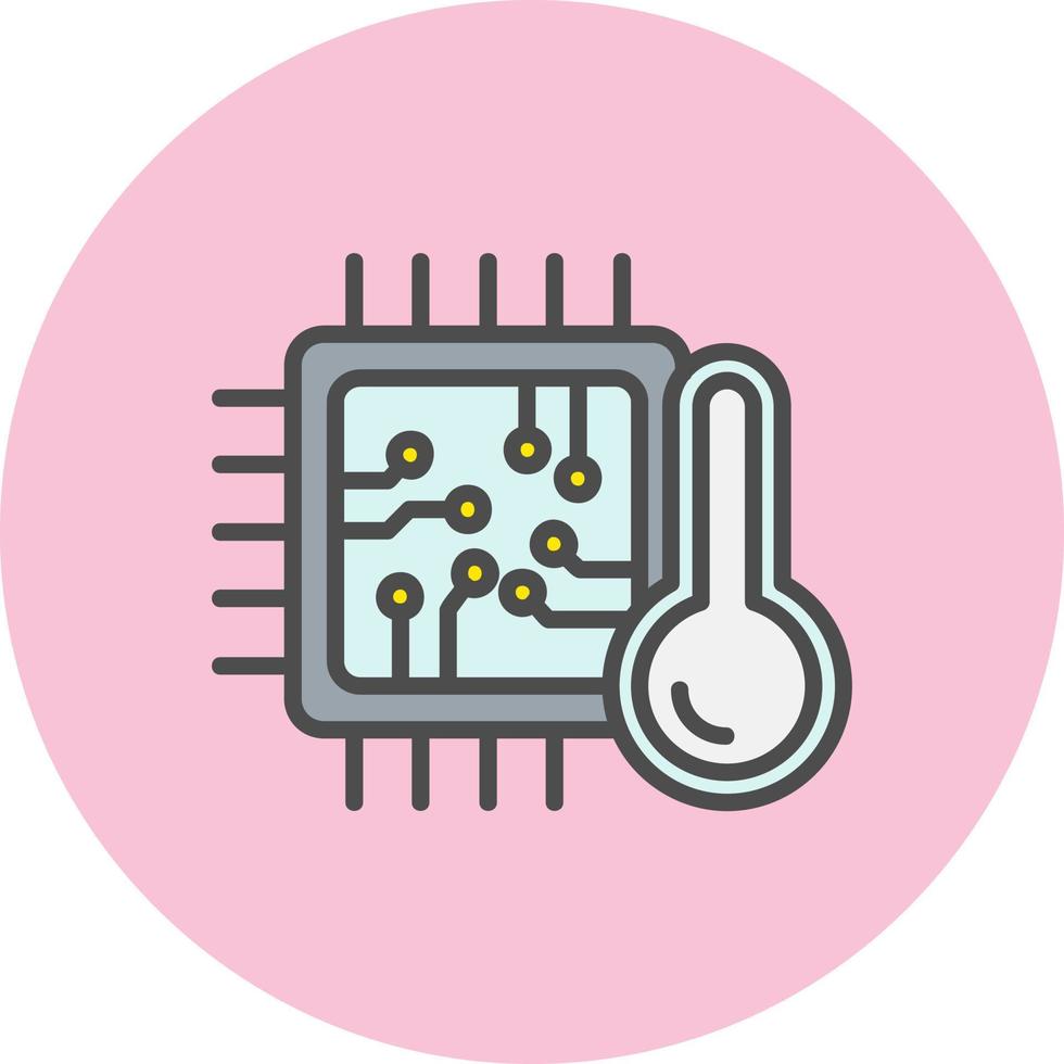 ícone de vetor de temperatura da cpu