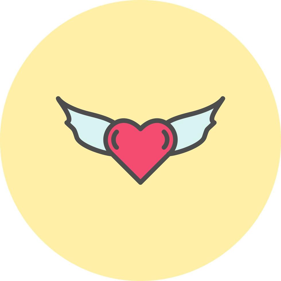 ícone de vetor de asas de coração