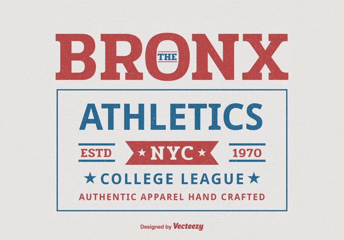 Bronx New York College Atletismo Sport Typography T-Shirt Vector Design