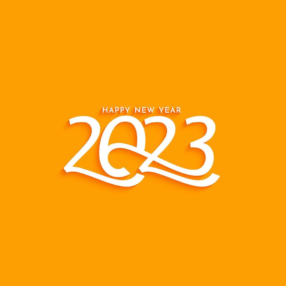 feliz ano novo 2023 design de fundo decorativo de texto vetor