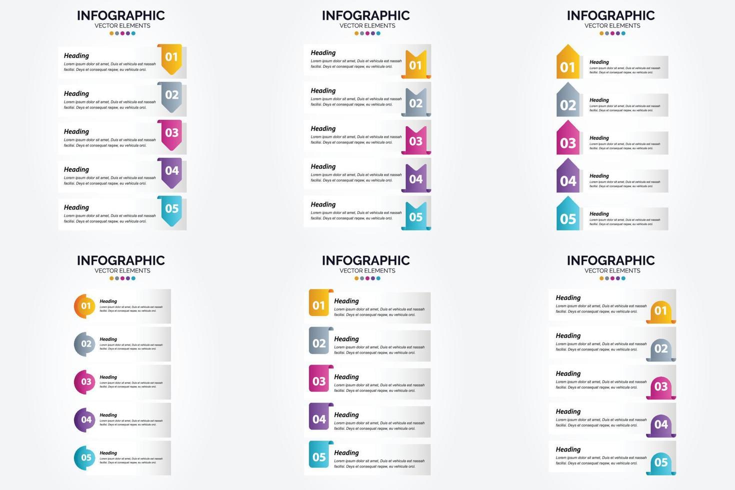 conjunto de design plano de infográficos de ilustração vetorial para folheto publicitário e revista vetor