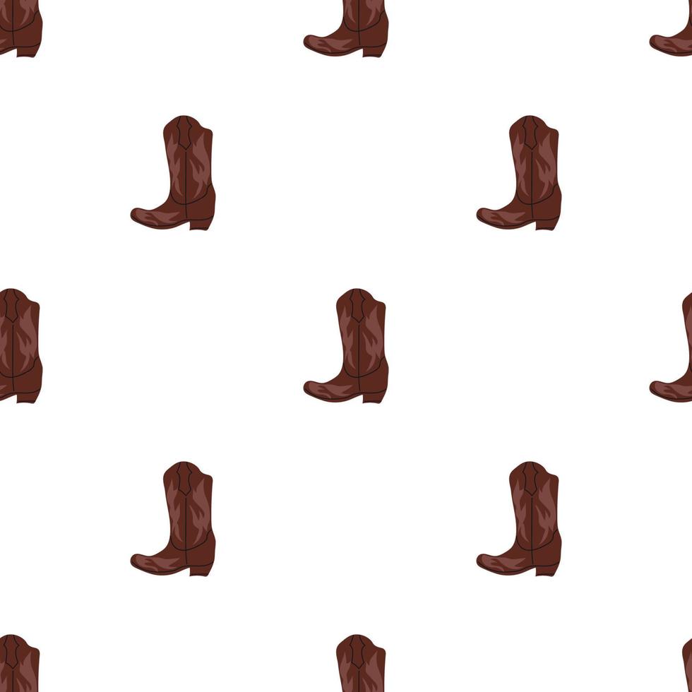 botas de cowboy com padrão sem emenda de ornamento. tema oeste selvagem. ilustração vetorial na moda desenhada à mão em fundo branco vetor