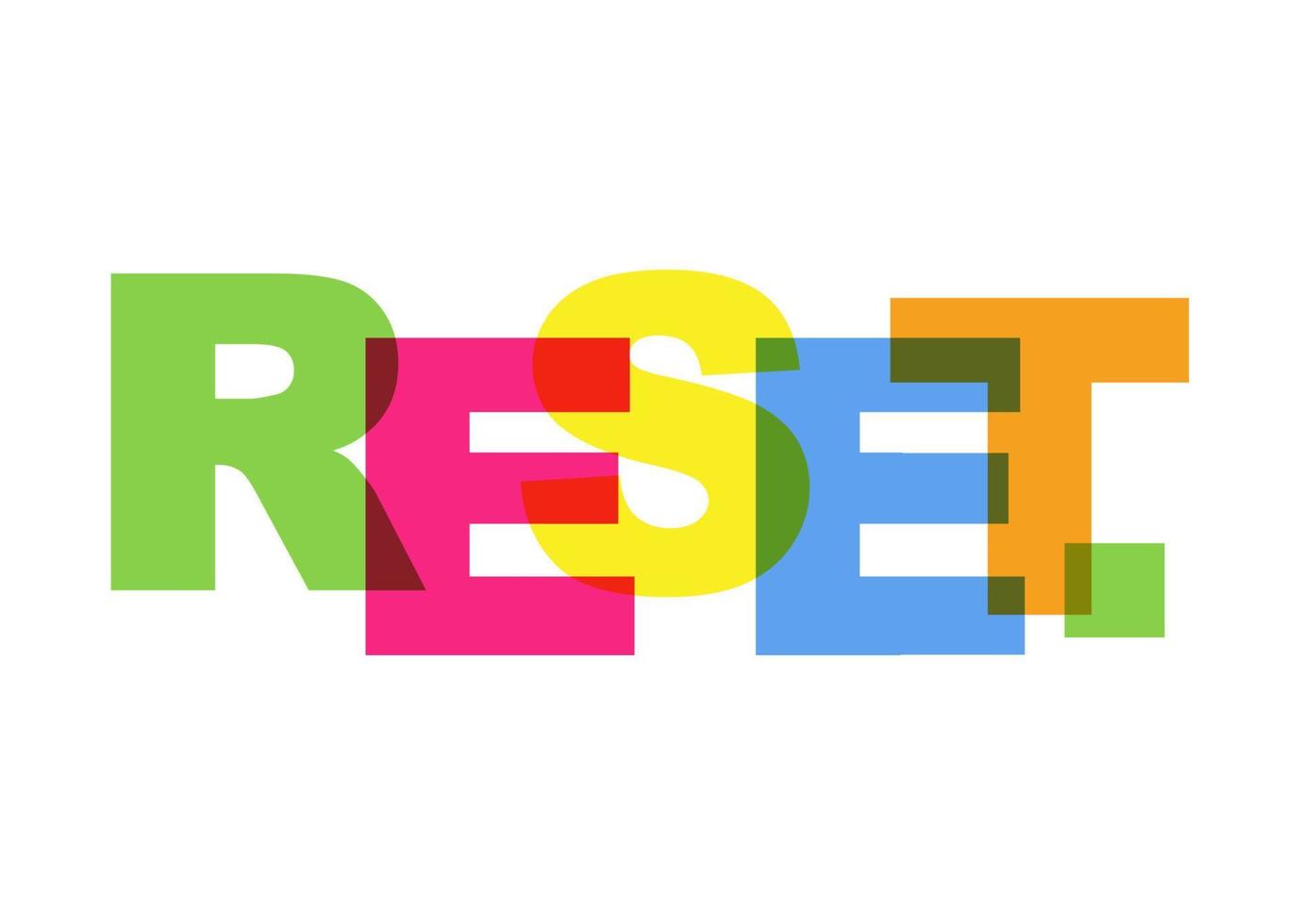 redefinir banner de tipografia colorida, ideia de design de logotipo colorido, ilustração vetorial isolada no fundo branco vetor