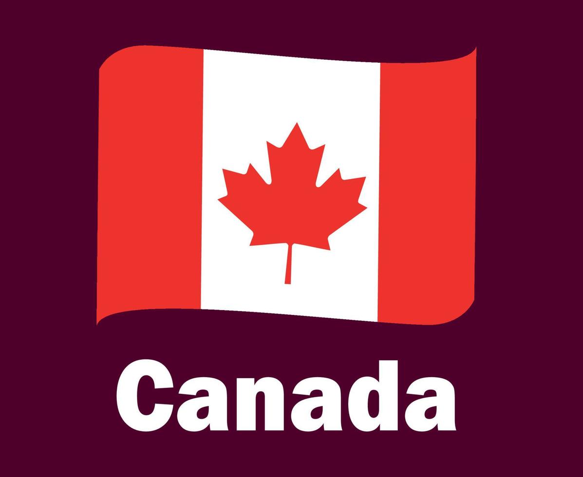 fita de bandeira do canadá com design de símbolo de nomes vetor final de futebol da américa do norte países da américa do norte ilustração de equipes de futebol