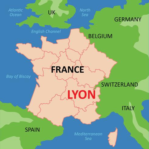 Mapa de Lyon vetor