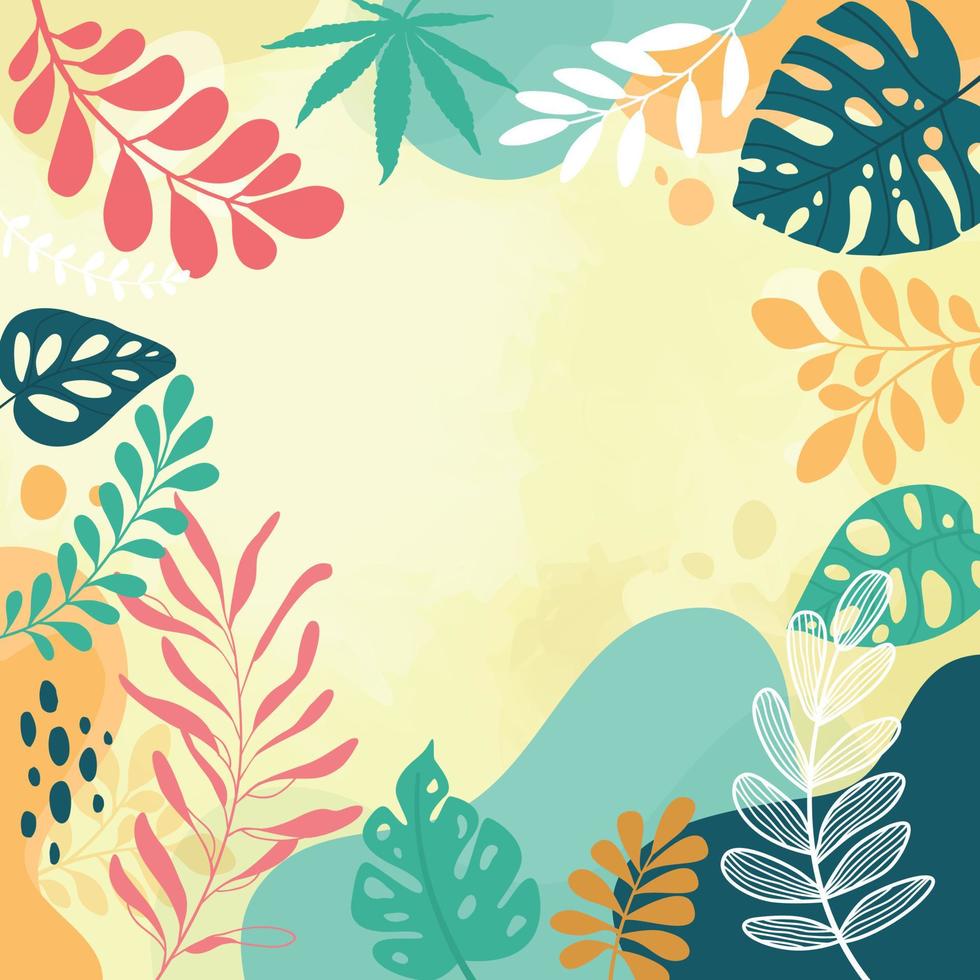 design banner quadro flor primavera fundo com lindo. fundo de flor para o projeto. fundo colorido com plantas tropicais. vetor