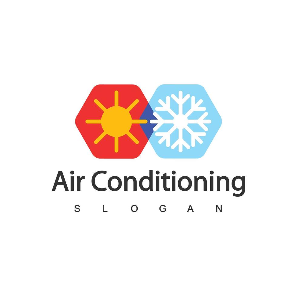 logotipo de ar condicionado, conceito de logotipo hvac vetor