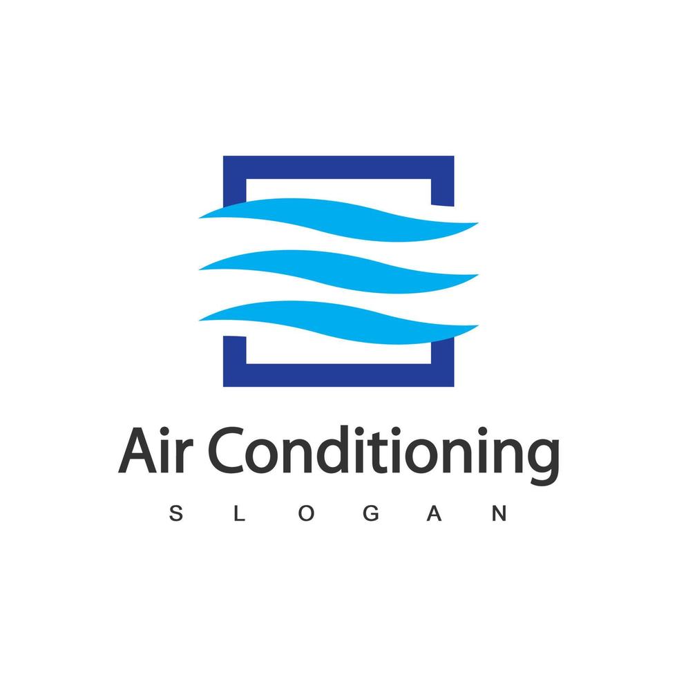 logotipo de ar condicionado, conceito de logotipo hvac vetor