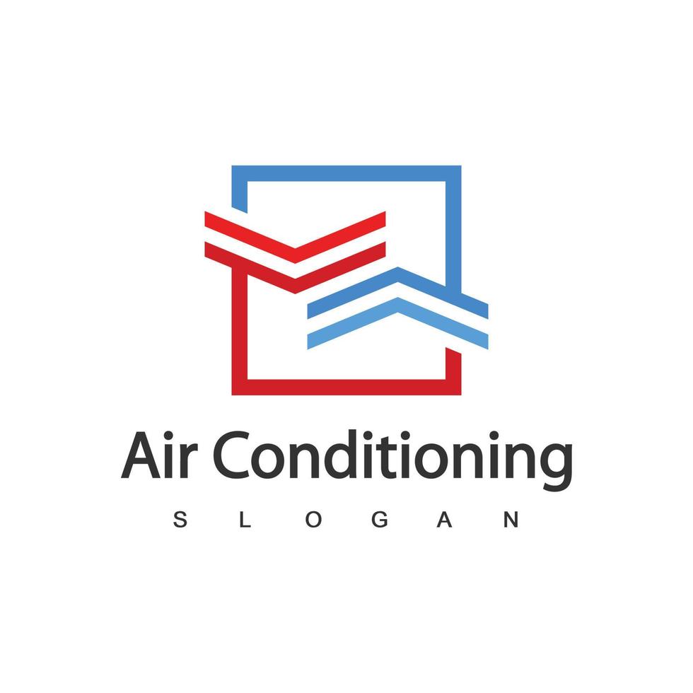 logotipo de ar condicionado, conceito de logotipo hvac vetor