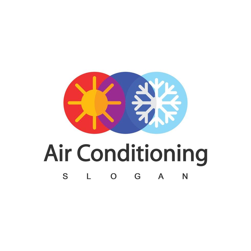 logotipo de ar condicionado, conceito de logotipo hvac vetor