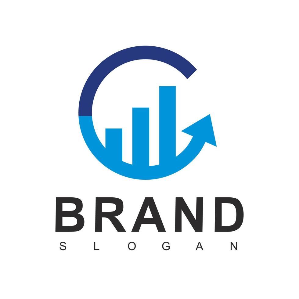 modelo de logotipo comercial, ícone de gráfico de crescimento vetor
