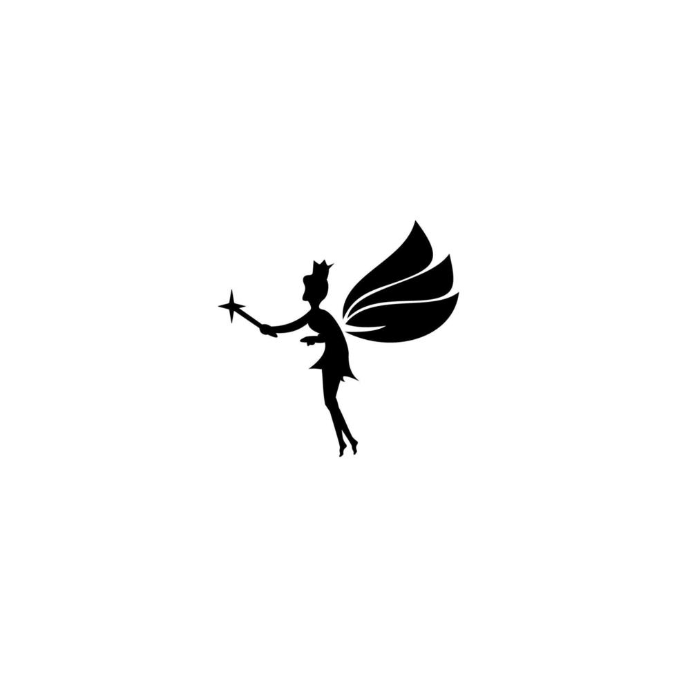 logotipos e símbolos de fadas voadoras. logotipo de fada para ícone de beleza vetor