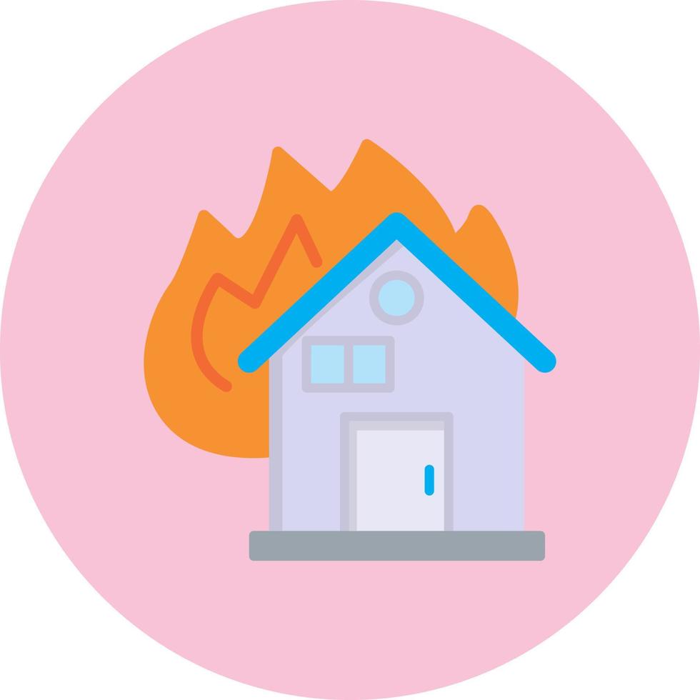 ícone de vetor de queima de casa