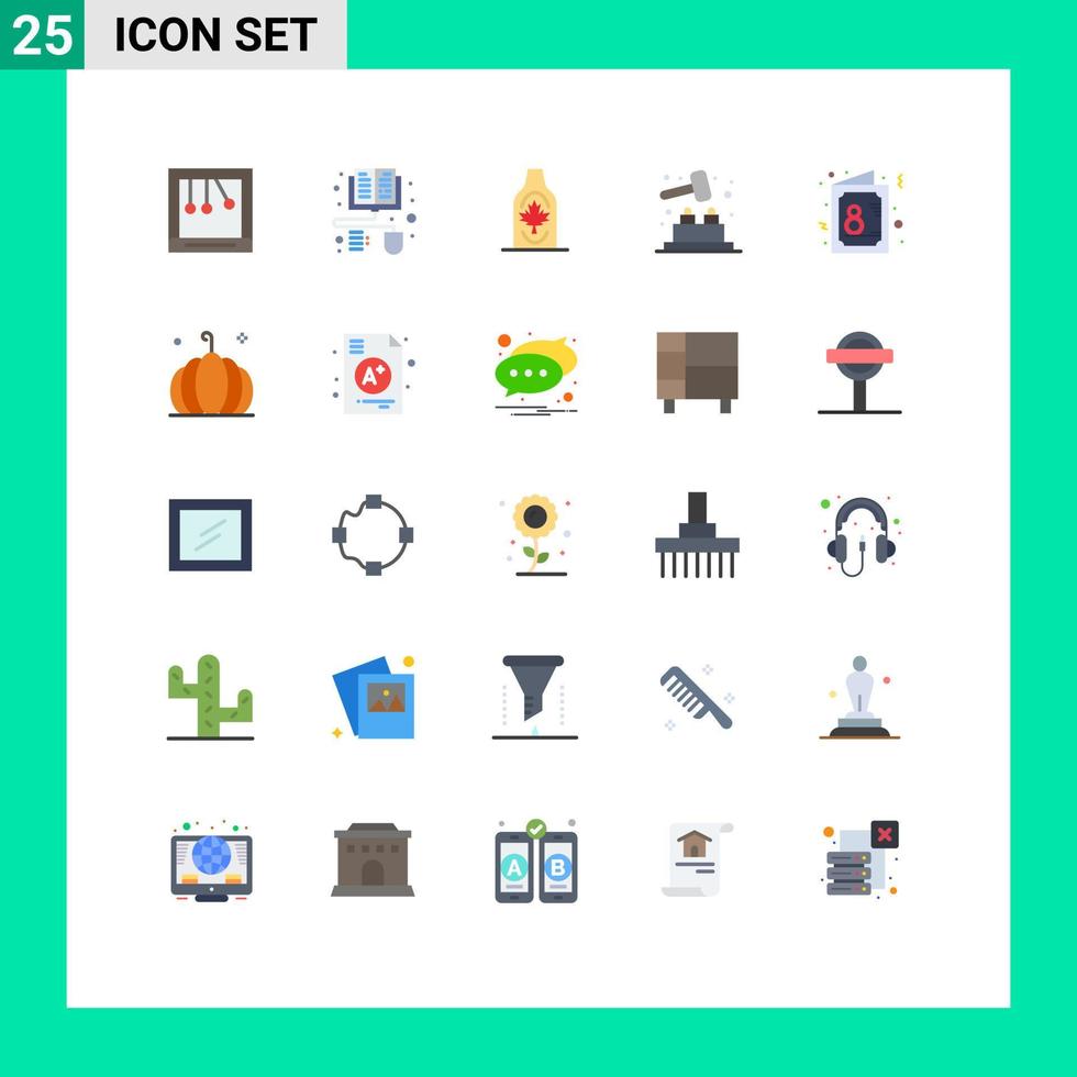 pacote de interface do usuário de 25 cores planas básicas de elementos de design de vetores editáveis do jogo de cartas do dia do convite do Canadá