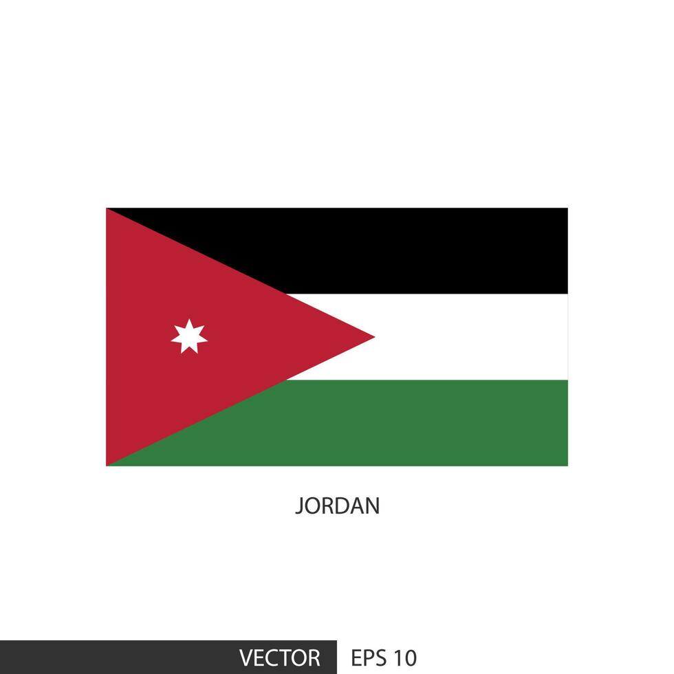 Bandeira quadrada da Jordânia em fundo branco e especificar é o vetor eps10.