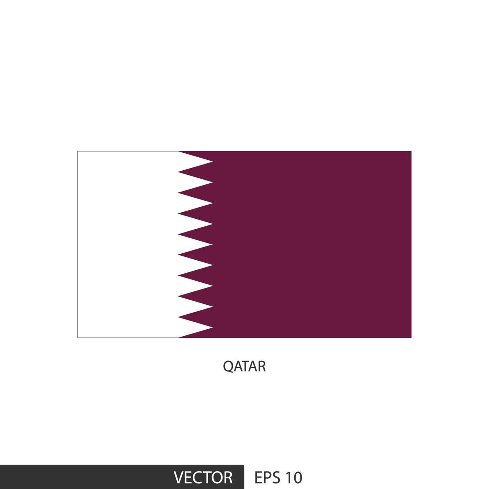 bandeira quadrada do qatar em fundo branco e especificar é vetor eps10.