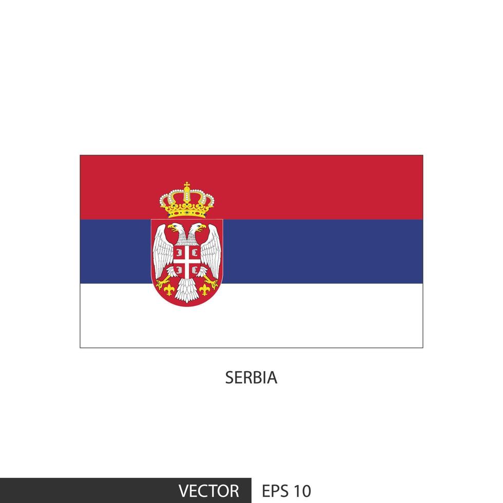 bandeira quadrada da sérvia em fundo branco e especificar é vetor eps10.