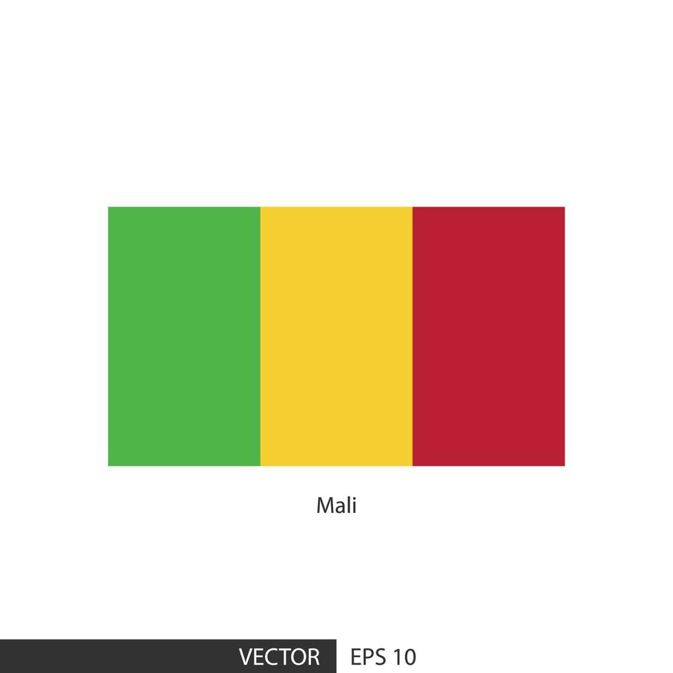bandeira quadrada do mali em fundo branco e especifique é vetor eps10.
