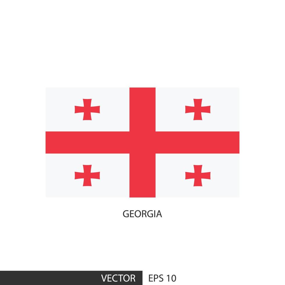 bandeira quadrada da Geórgia em fundo branco e especificar é o vetor eps10.